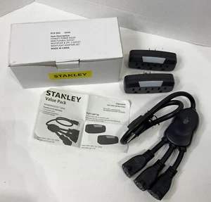 Stanley Tools 35351 Power Squid Mini Multiplier Black & 2PC 3 Outlet Nightlight - Picture 1 of 9