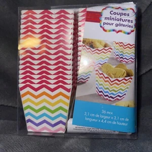 Rainbow Chevron MINI Snack Cups (36) Birthday Party Treats Goodies New Pride - Picture 1 of 4