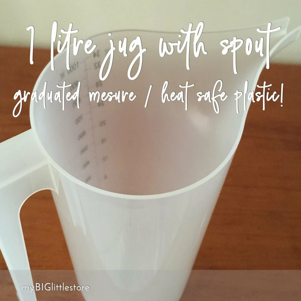 1L Plastic Measuring Jug for Soap Candles & Wax Melts Long Spout Pouring Jug - image 1 of 1