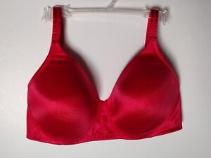 Playtex 4738 Lined Wireless Ban Bulges Full Coverage Bra Size 40C RED GENTLY USE