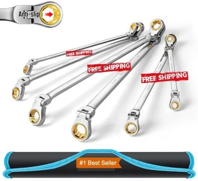 Jogo de laves de 6 peças: Cabeza flexível antideslizante, extremamente doble, acer - Imagem 1 de 4