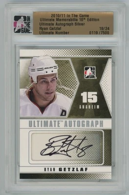 Ryan Getzlaf Auto /24 Silver 2010-11 In the Game Ultimate Memorabilia Autograph - Image 1 of 2