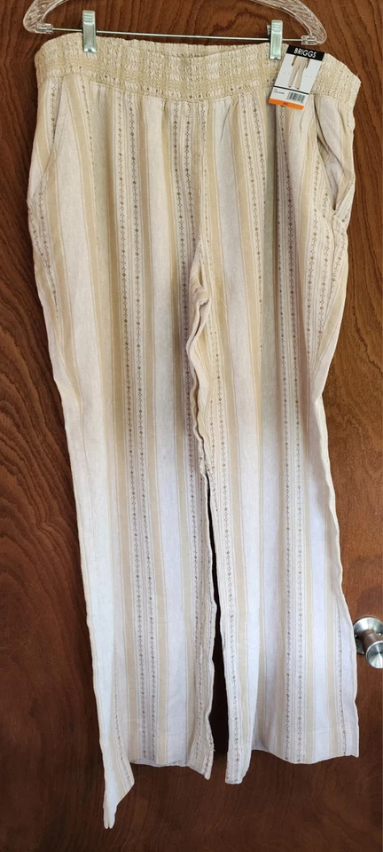 Briggs Ladies' Linen Blend Pant Tan L