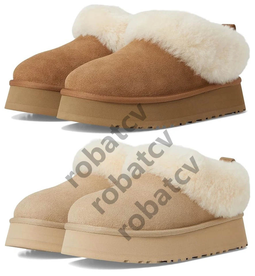 U G G ❄4 Colores Para Mujer Tazzelle Zapatillas Castaño Plataforma Zapatos Cálidos Lana Felpa Foto 1 de 1