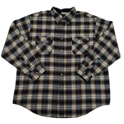 Camisa de franela con botones Northwest Territory manga larga marrón a cuadros para hombre talla XL Foto 1 de 4