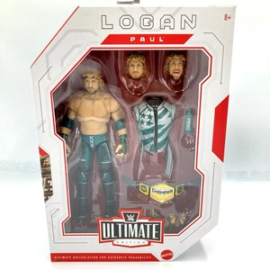 Figura de acción de lucha libre Mattel WWE Ultimate Edition Logan Paul cabezas de cinturón manos - Imagen 1 de 24