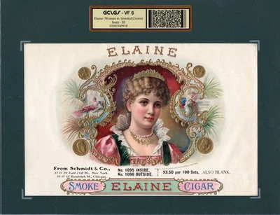 ESCASA ETIQUETA DE CIGARRO ANTIGUA ORIGINAL ELAINE - ARPA PRINCESA DESCANSANDO Y TOCANDO Foto 1 de 4