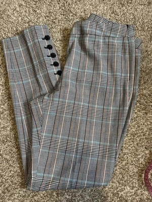 Pantalones al tobillo Talbots marrón negro a cuadros algodón elástico bolsillo Chatham talla 8 Foto 1 de 4