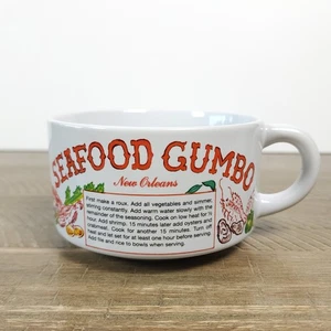 Taza de receta gumbo de mariscos sopa sopa tazón Youngberg & Co Nueva Orleans - Imagen 1 de 8