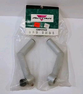 Avitar Competition Bicycle Bar Ends NOS  Silver Ultra Light Clamp Ergonomic Race - Picture 1 of 11