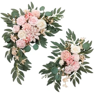 Artificial Flower Swag Wedding Arch Flowers Set of 2 Rose Flower Swag Arrange... - Picture 1 of 6