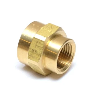 Female Pipe Reducer 3/4" to 1/2" Npt Adapter Coupler Brass Fitting Water Oil Gas - Picture 1 of 7