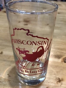 Vintage Wisconsin Milk’s An Easy Choice Glass Drink Tumbler 5.5” Thick Base - Picture 1 of 7
