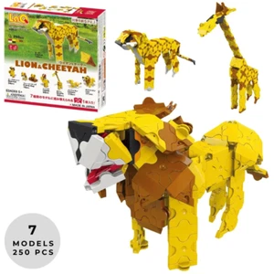 LaQ Animal World Lion & Cheetah - 7 Models, 250 Pieces - Picture 1 of 1