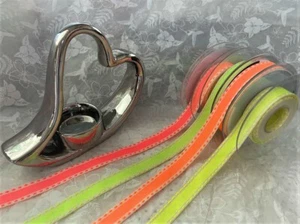Berisfords NEON Stitch detail textured ribbon - 4 shades - 15mm **last stock* - Picture 1 of 8