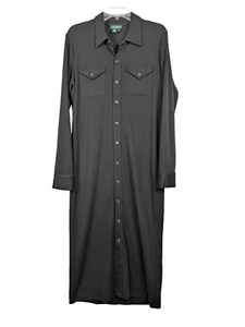 Vintage Lauren Ralph Lauren Maxikleid Schwarz Gr. XL Wollmischung Langarm - Bild 1 von 6