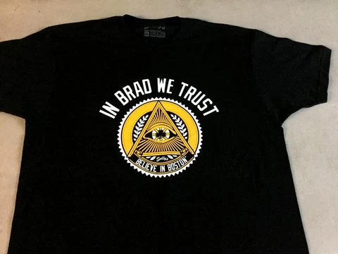 NEW Brad Marchand Bruins Themed In Brad We Trust T Shirt Size Medium FREESHIP Cover