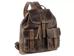 Greenland Nature Montana Leder Rucksack Freizeit Wanderrucksack Braun 136-25 - Bild 1 von 7