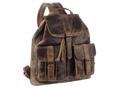 Greenland Nature Montana Leder Rucksack Freizeit Wanderrucksack Braun 136-25 - Bild 1 von 4