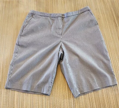 Bermudas Liz Claiborne Jackie Seersucker negras blancas a rayas para mujer 10  Foto 1 de 4