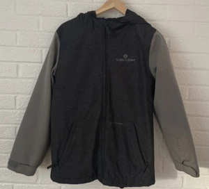 Volcom Youth Large L 12 Years Boys Winter Jacket Hooded Black Gray - Picture 1 of 12