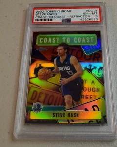 2002-03 Topps Chrome Refractor STEVE NASH #CC14 - PSA 8 - Coast To Coast - Picture 1 of 3