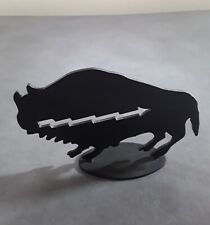 Black Buffalo Bison Flat Metal Free Standing Art Figure Zigzag Arrow 