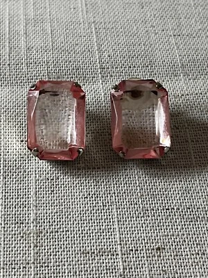 PENDIENTES ROSA CORTE ESMERALDA ELEGANTE DE MODA... Foto 1 de 4