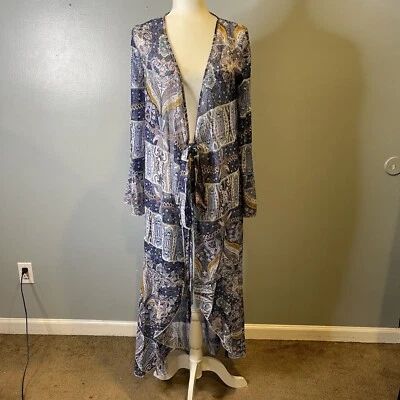 Nothing But Sexy Small Swimsuit Cover up Maxi Kimono Women’s Resort Vacation - Image 1 of 4