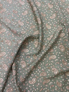 Vestido de tela artesanal multicolor con estampado floral y cachemir de viscosa suave de diseñador - Imagen 1 de 3