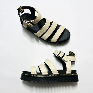 Dr. Martens Blaire Sandals Women Sz 10 Black Beige Leather Platform Gladiator - Picture 1 of 4