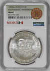 :1960-Mo S10-PESOS MEXICO INDEPENDENCE ANNIVERS KM#476 NGC MS-64 LOW-POP ~R-6