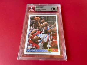 Joe Dumars Pistons 1992-93 tarjeta de mazo superior firmada automática BAS losa - Imagen 1 de 2
