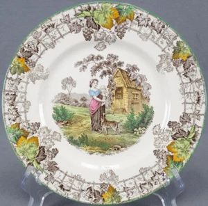 Copeland Spode Byron S518 Pattern Hand Colored Earthenware 7 7/8 Inch Plate - Picture 1 of 6