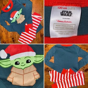 Hanna Andersson Star Wars Mandalorian 2pc Christmas Pajama PJ UNISEX 8 130cm - Picture 1 of 10