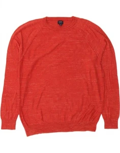 J. CREW Mens Crew Neck Jumper Sweater Large Red Cotton CB02 - Picture 1 of 3