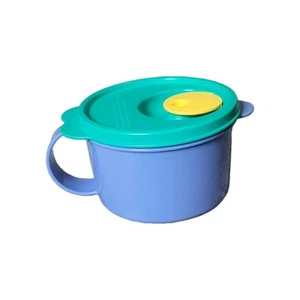 Tupperware 16 oz. Crystal Wave Soup Mug Bowl Microwave Vent Container #3155B-1 - Picture 1 of 14