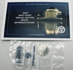 2020 “W” Jefferson PF Nickel West Point, Original US Mint PKG In Mint Envelope - Picture 1 of 5