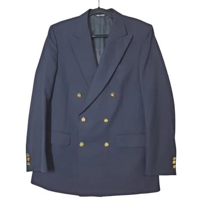 Blazer Burberrys Azul Doble Pecho Botón Dorado Chaqueta Para Hombres 41 Formal Negocios Foto 1 de 4