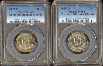 2009 P D Northern Mariana Islands 2 Coin Set PCGS MS66 Holiday Sale 🎁 - Image 1 of 2