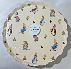 Meri Meri Plates Paper Scalloped Peter Rabbit Easter Spring Butterfly 16 Pc - Picture 1 of 5