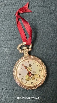 Reloj Bolsillo Mickey Mouse Disney Ornamento Sello 2004 Vintage Foto 1 de 3