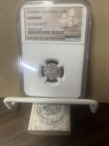 El Cazador 1763 Spanish Colonial 1/2 Real NGC Authenticated  - Picture 1 of 3