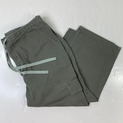 Cherokee Womens Green Drawstring Waist Cargo Pants with Side Pockets Size 16W - Image 1 of 4