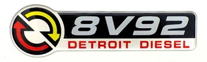 DETROIT DIESEL 8V92 EMBLEM SATIN - Picture 1 of 2