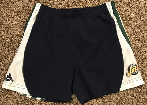 NBA Utah Jaz Adidas Youth 2T Basketball Shorts A34 Cover