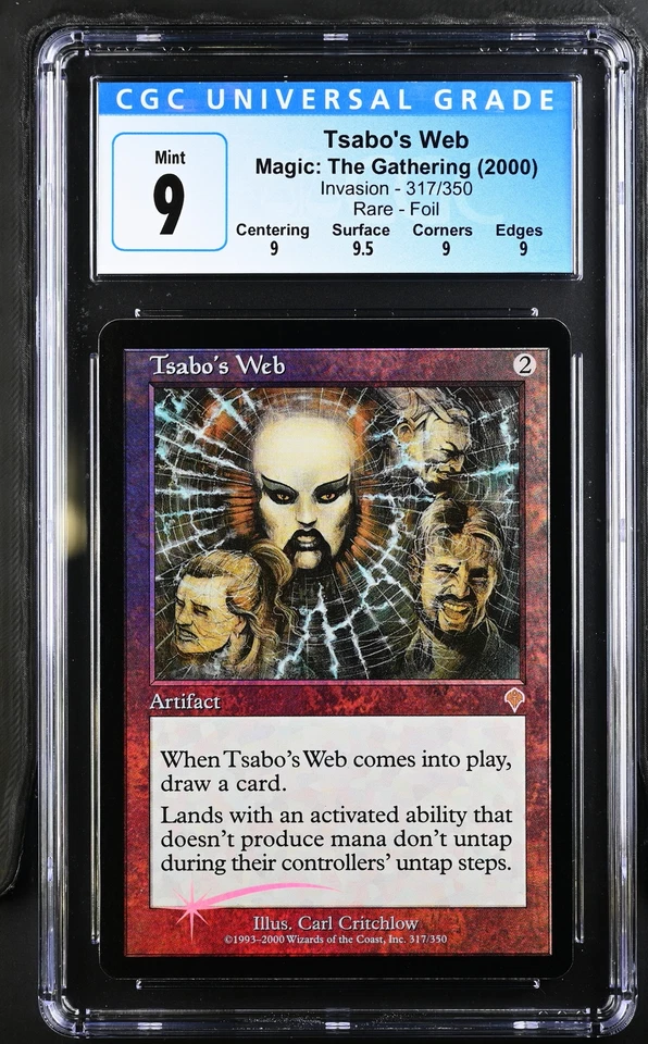 TSABO'S WEB Invasion Foil Rare CGC 9 Q+ MTG [Nostalgium] - Image 1 of 2