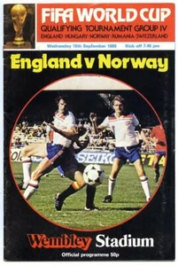 (w12l54-186) Inglaterra vs Noruega, Wembley Septiembre 1980 WCQ - Imagen 1 de 1