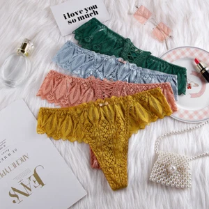 Sexy Tanga de Encaje con Espalda en T de 8 Piezas Mujeres Sexy Transparente Hueca Bragas Tanga - Imagen 1 de 34