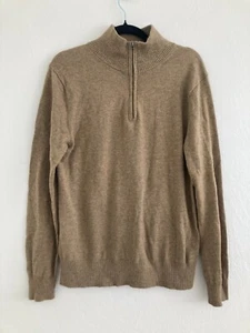 J. Crew Factory Merino Wool Blend 1/4 Zip Sweater Jacket Pullover Brown Small - Picture 1 of 12